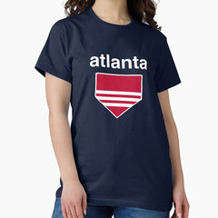 Atlanta Baseball Simple Minimal Home Plate Streetwear Classic T Shirt