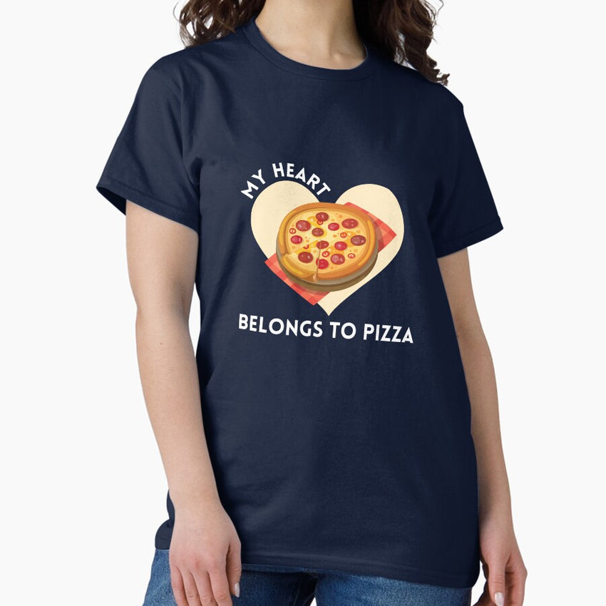 Valentines Day - My Heart Belongs to Pizza Funny Anti Valentine Gifts Classic T-Shirt