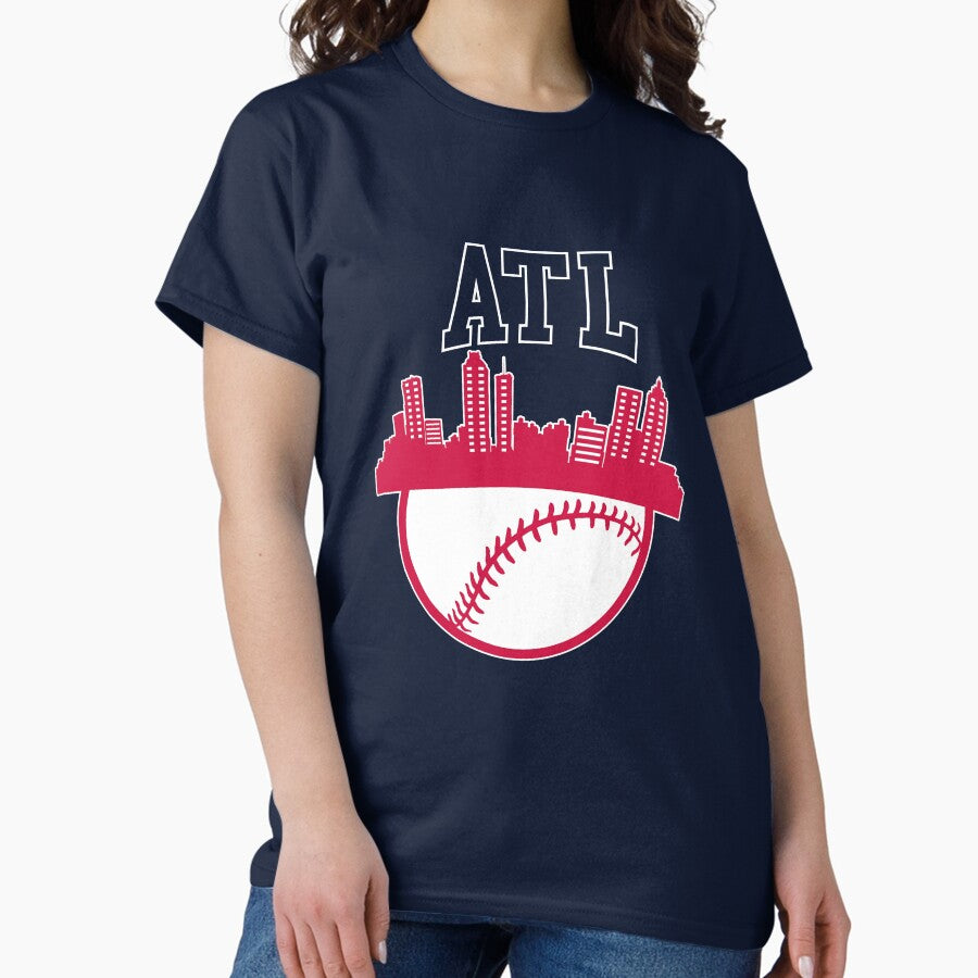 Atlanta Baseball Minimalist Atl Skyline Classic T Shirt