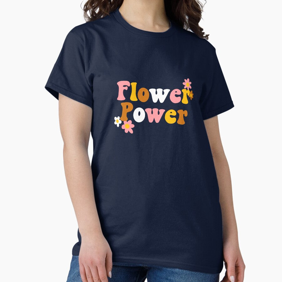 Flower Power 70S Style Design Classic T Shirt