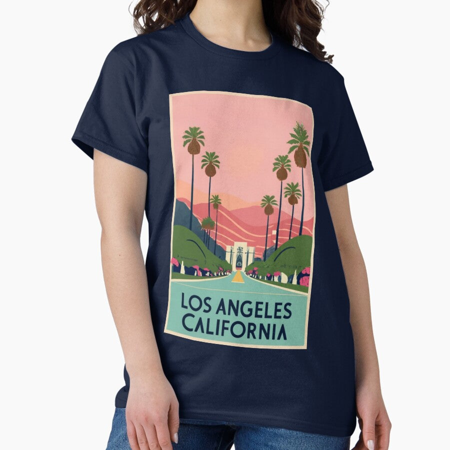 A Vintage Travel Art Of Los Angeles California Us Classic T Shirt