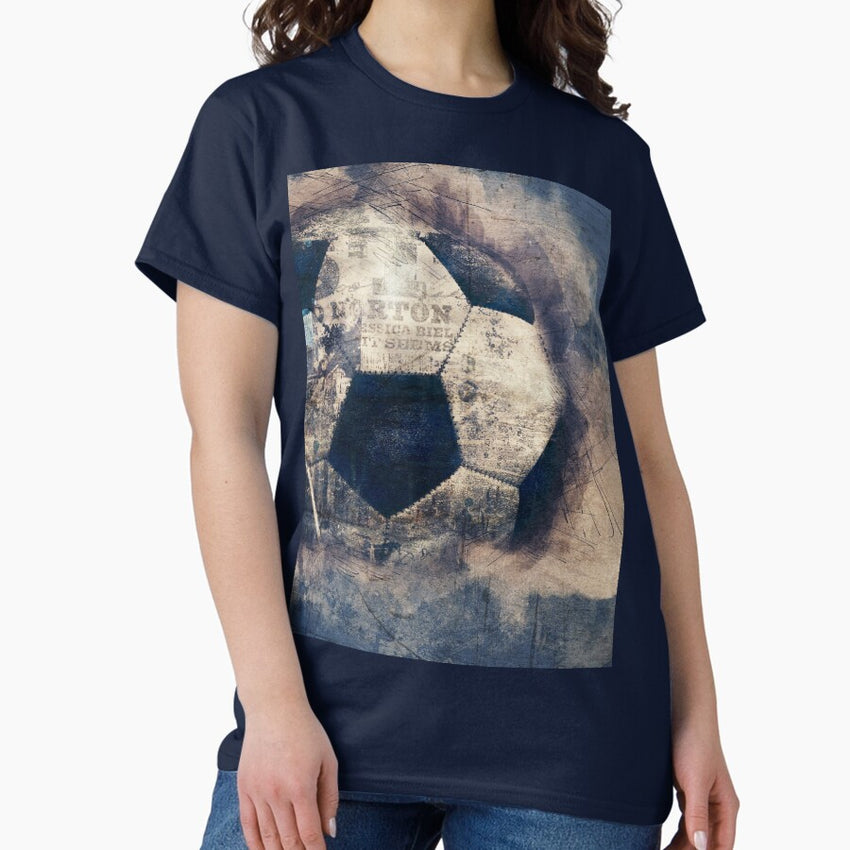 Abstract Blue Grunge Soccer Classic T-Shirt