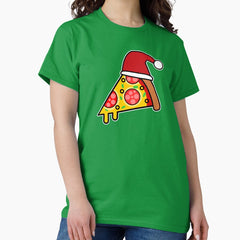 FUNNY PIZZA SLICE SANTA Classic T-Shirt