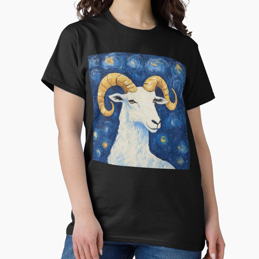 Aries zodiac symbol | Post-impressionist painting style Classic T-Shirt