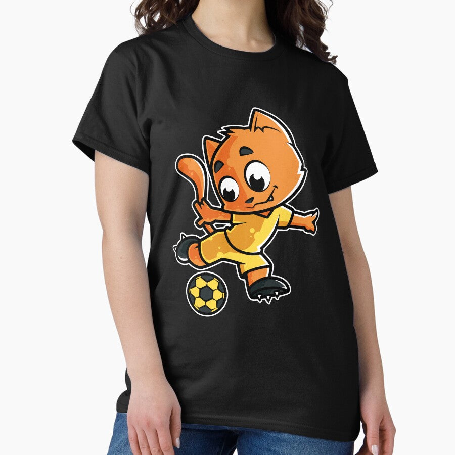 Cat Football Game Day Funny Team Sports Soccer graphic Classic T-Shirt