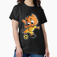 Cat Football Game Day Funny Team Sports Soccer graphic Classic T-Shirt