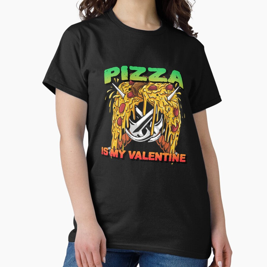 Valentines Day - Funny Anti Valentines Day Gifts, Gaming Pizza Love Classic T-Shirt
