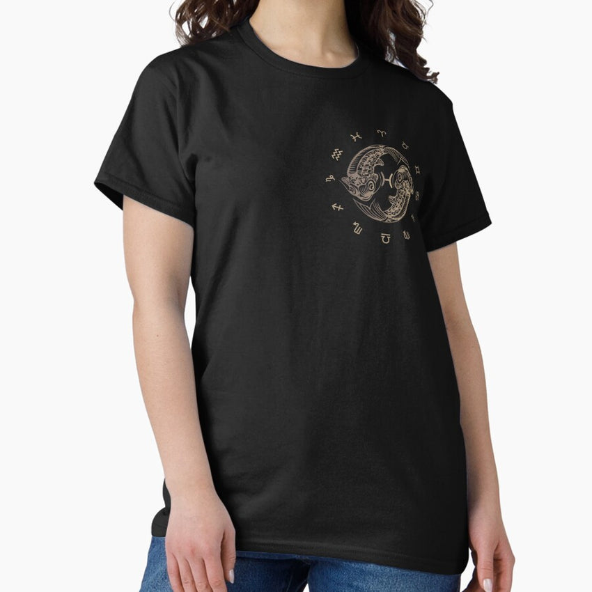 Zodiac Pisces in sepia color Classic T-Shirt