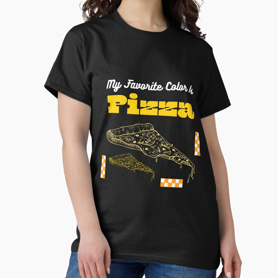 My Favorite Color Is Pizza - Yellow Italian Kitchen Lovers Classic T-Shirt