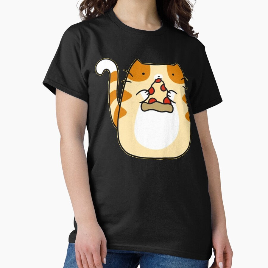 Happy pizza eating cat classic Classic T-Shirt
