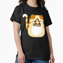 Happy pizza eating cat classic Classic T-Shirt