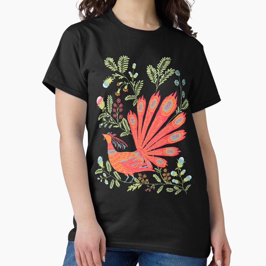 Firebird - Cute Floral Vintage Ukrainian Vyshyvanka Style Gift Classic T-Shirt