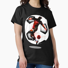 Australian Football, Soccer Silhouette in Red Design Classic T-Shirt