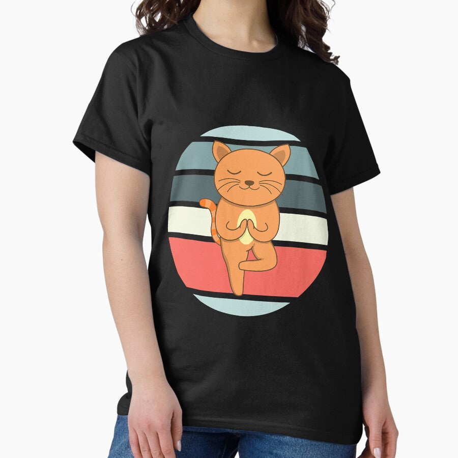 Yoga Cat Cat Lover Meditating Cat Yoga Classic T-Shirt