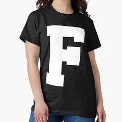 Alphabet, White F, Sports letter F Classic T-Shirt