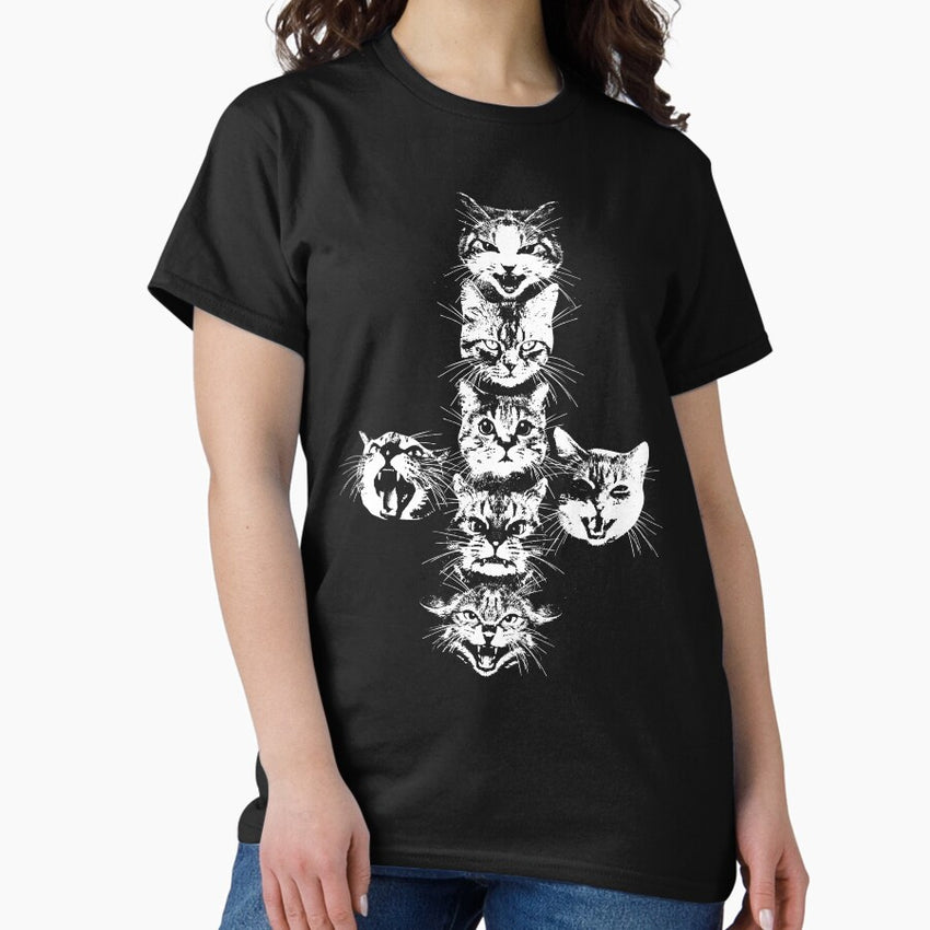 Upside Down Cross of Cats Classic T-Shirt
