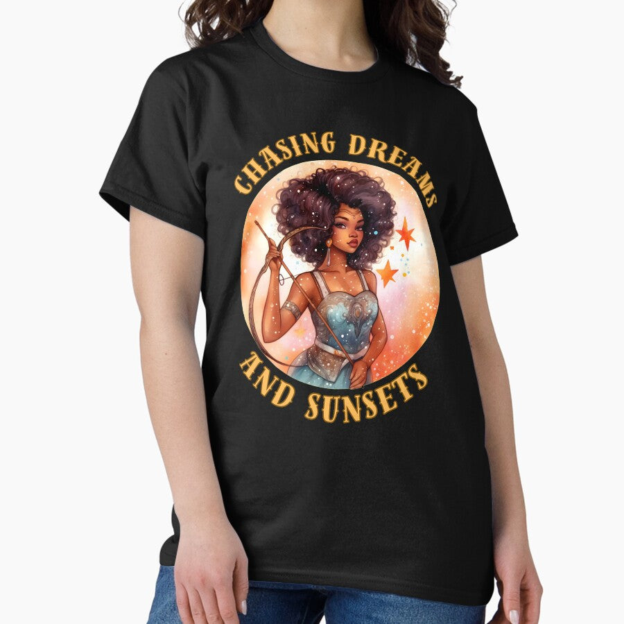 Chasing Dreams And Sunsets Sagittarius Sign Classic T Shirt
