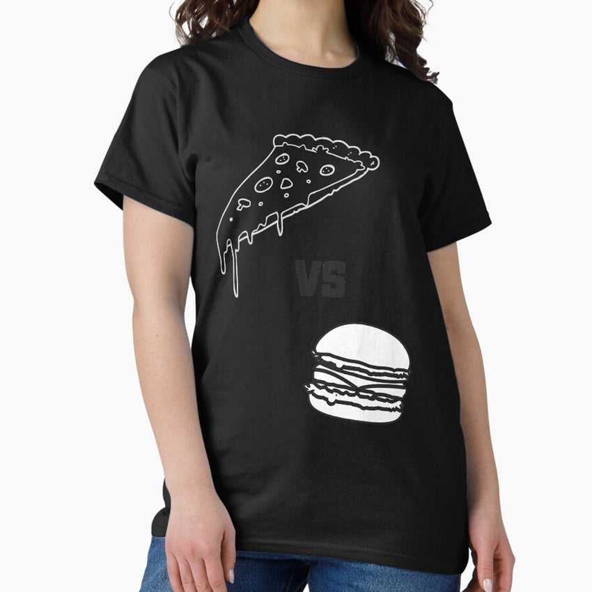 PIZZA V BURGER BW Classic T-Shirt