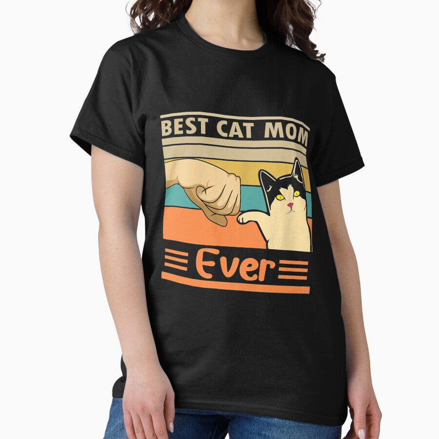Vintage Best Cat Mom Ever Women Bump Fit Mothers Day Classic T-Shirt