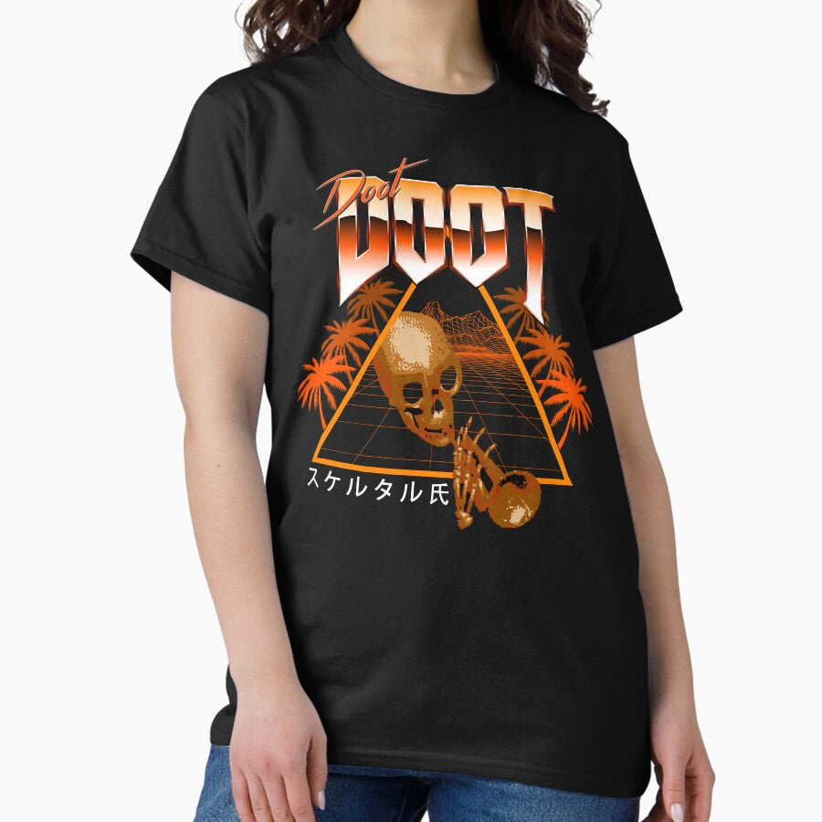 Doot Doot Mr Skeltal Spooky Boi Halloween Synthwave Streetwear Classic T Shirt
