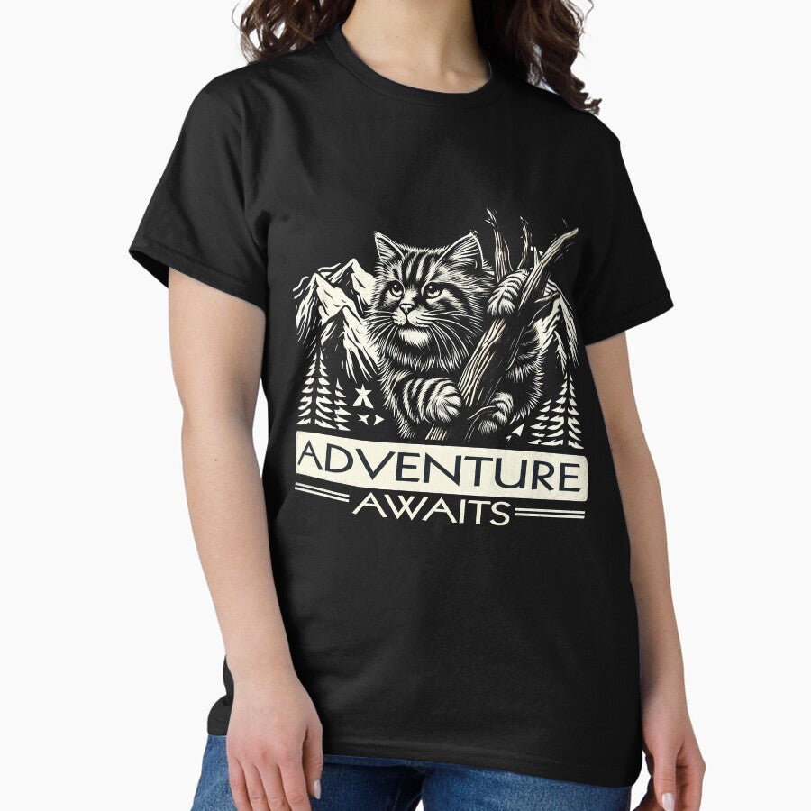 Adventure Awaits The Norwegian Forest Cat Classic T Shirt