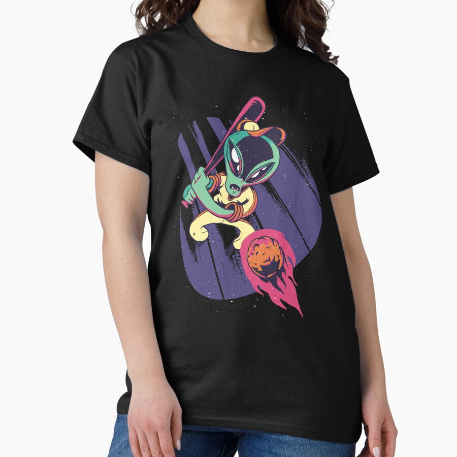 Baseball Alien Space Classic T-Shirt