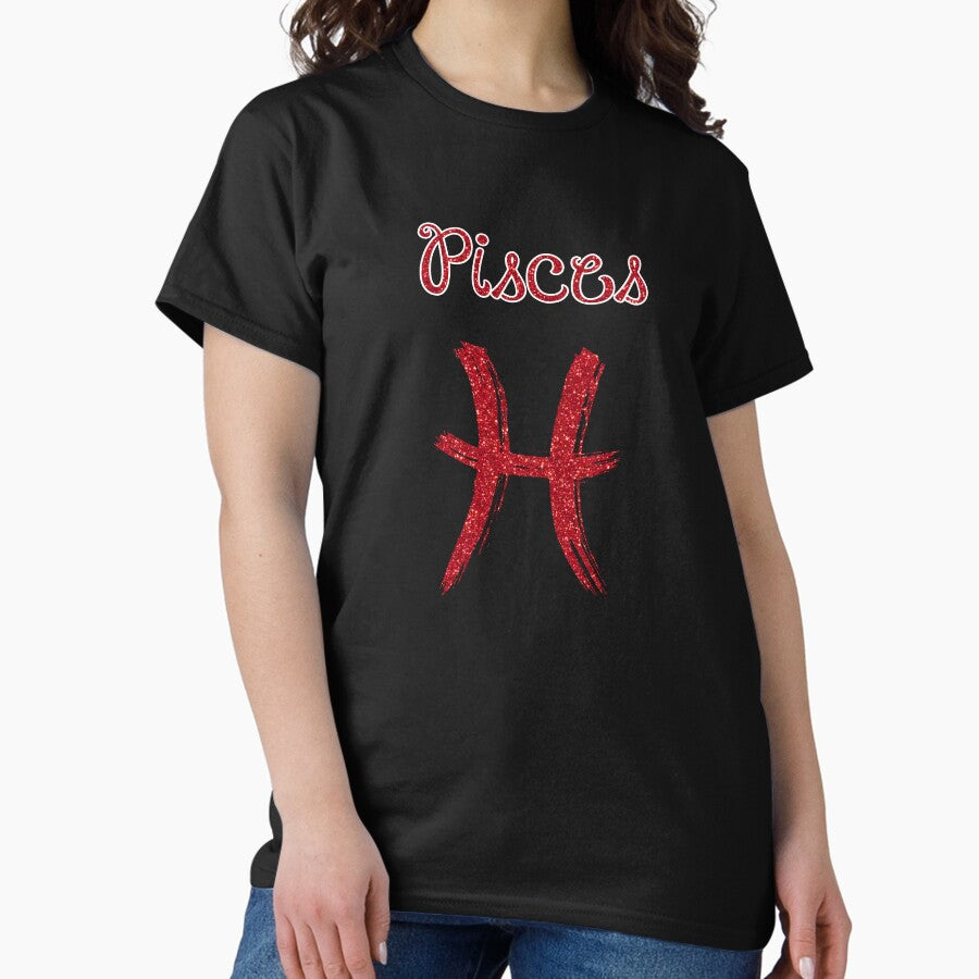 Minimalist Zodiac Sign Pisces Gift Women Men Classic T-Shirt