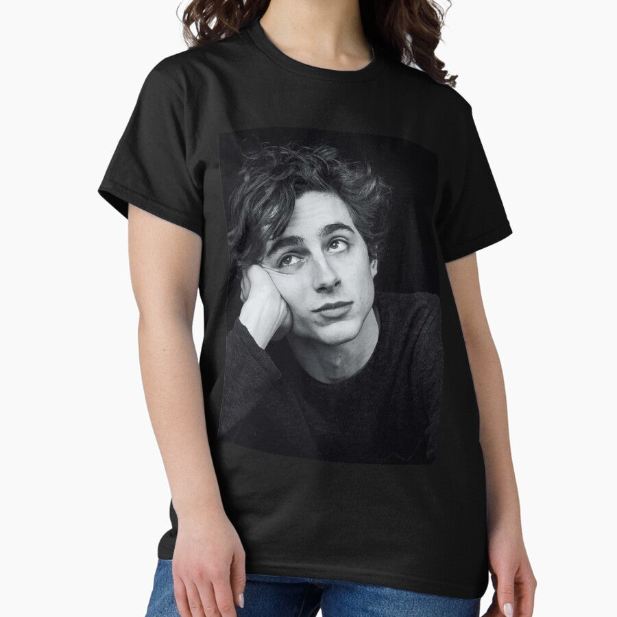 Timothee Chalamet Black And White Classic T Shirt
