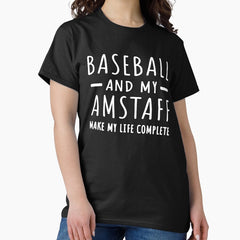 Baseball and Amstaff: Dog and Sports Lover Classic T-Shirt