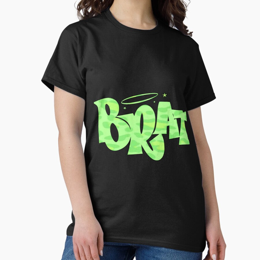 Cheetah Print Brat Logo Classic T Shirt