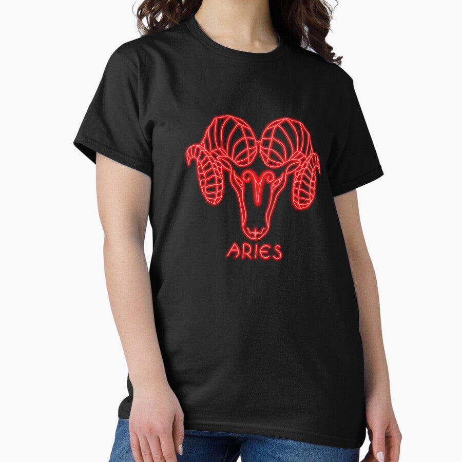 Neon Aries Zodiac Classic T-Shirt