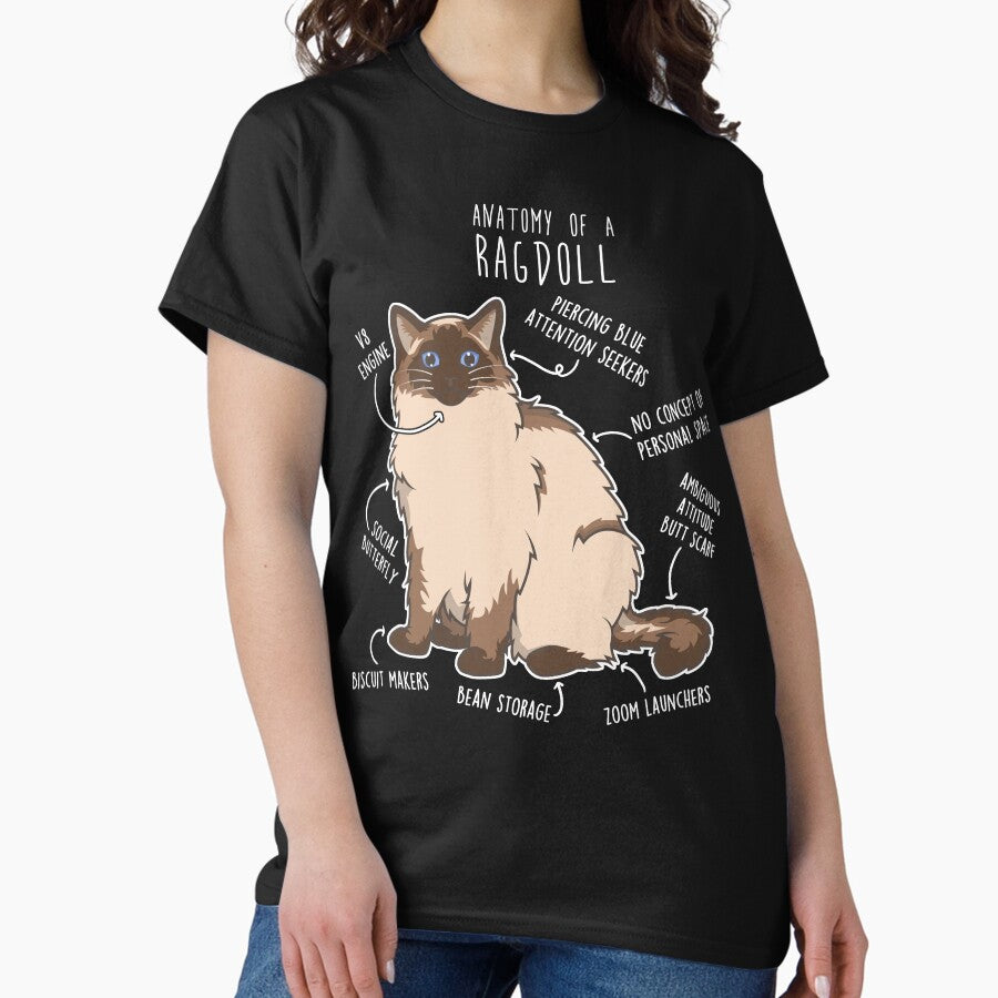 Seal Ragdoll Cat Anatomy Classic T-Shirt