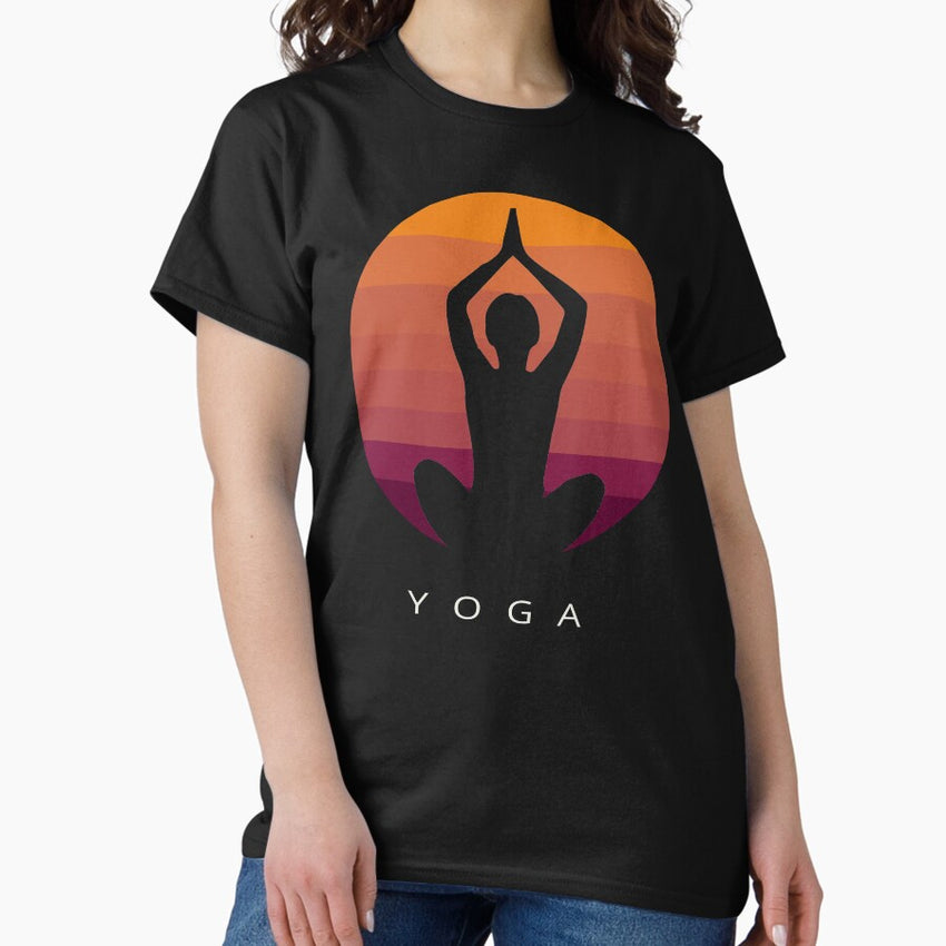 70S Retro Vintage Style Yoga Art Design Classic T Shirt