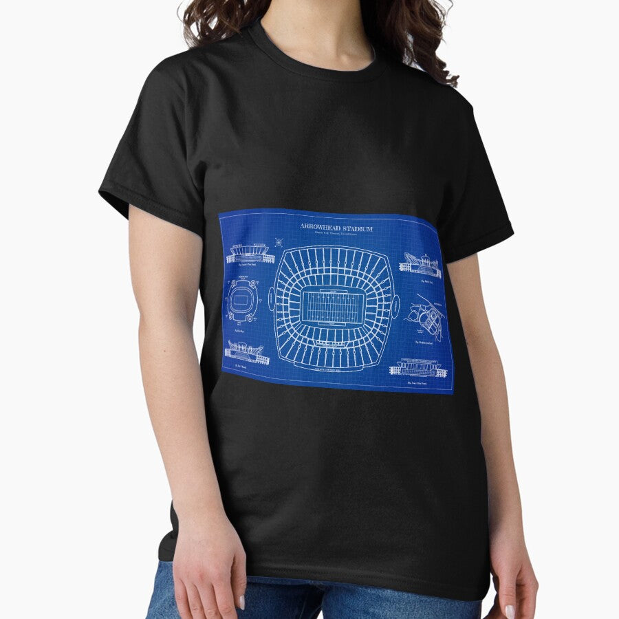 Arrowhead Stadium (Blueprint) Classic T-Shirt