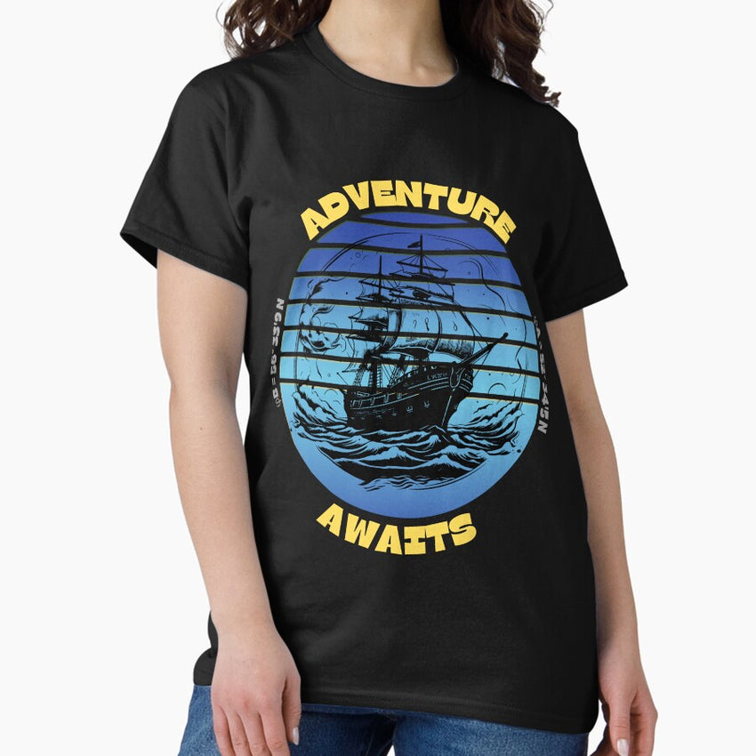 Adventure Awaits Holiday T Shirt Design Classic T Shirt
