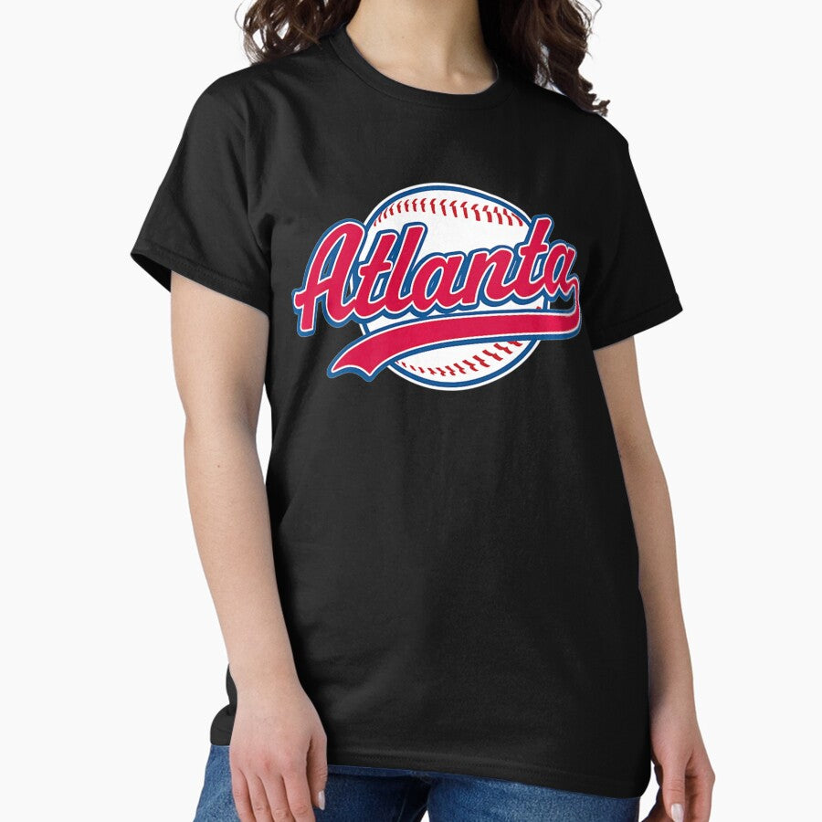 Atlanta Tee Vintage Baseball Throwback Retro Design T-Shirt Premium T-Shirt Classic T-Shirt