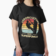 Arboriculture Superhero Arborist Retro Climber Tree Surgeon Classic T-Shirt