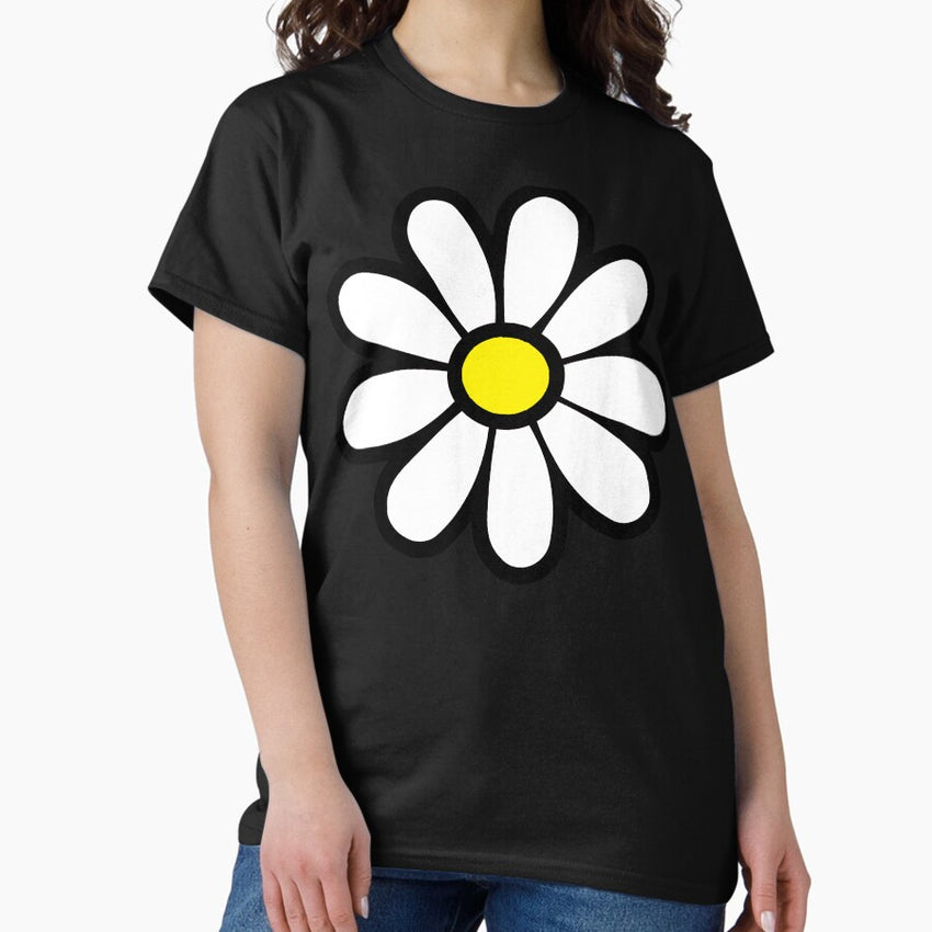 Happy Daisy Flower Power 60s 70s Retro Vintage Hippie Gardening Classic T-Shirt