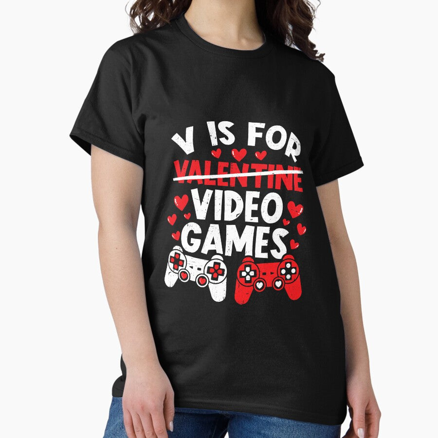 Funny Gamer Valentines Day Vis Video Classic T Shirt