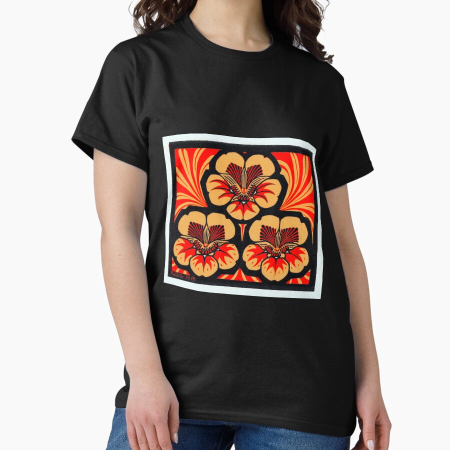 Abstract vintage flower design Classic T-Shirt