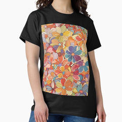 70s Retro Flower Design Classic T-Shirt