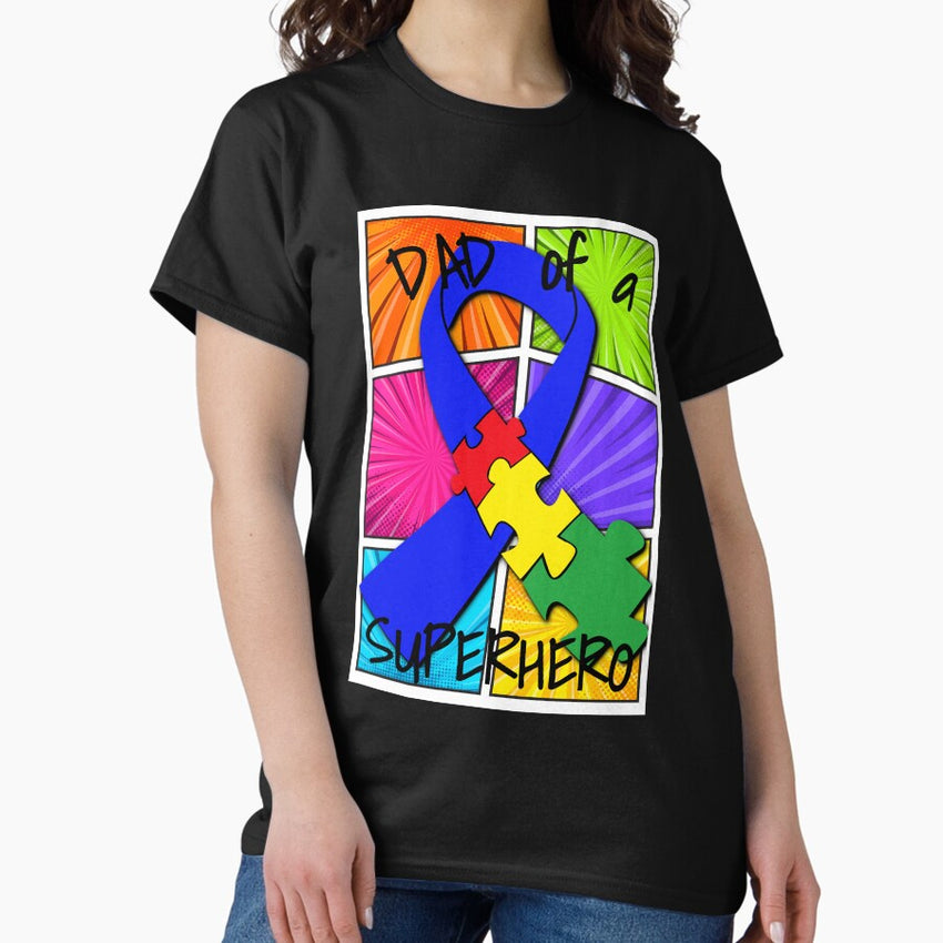 Autism Awareness Dad of a Superhero Classic T-Shirt