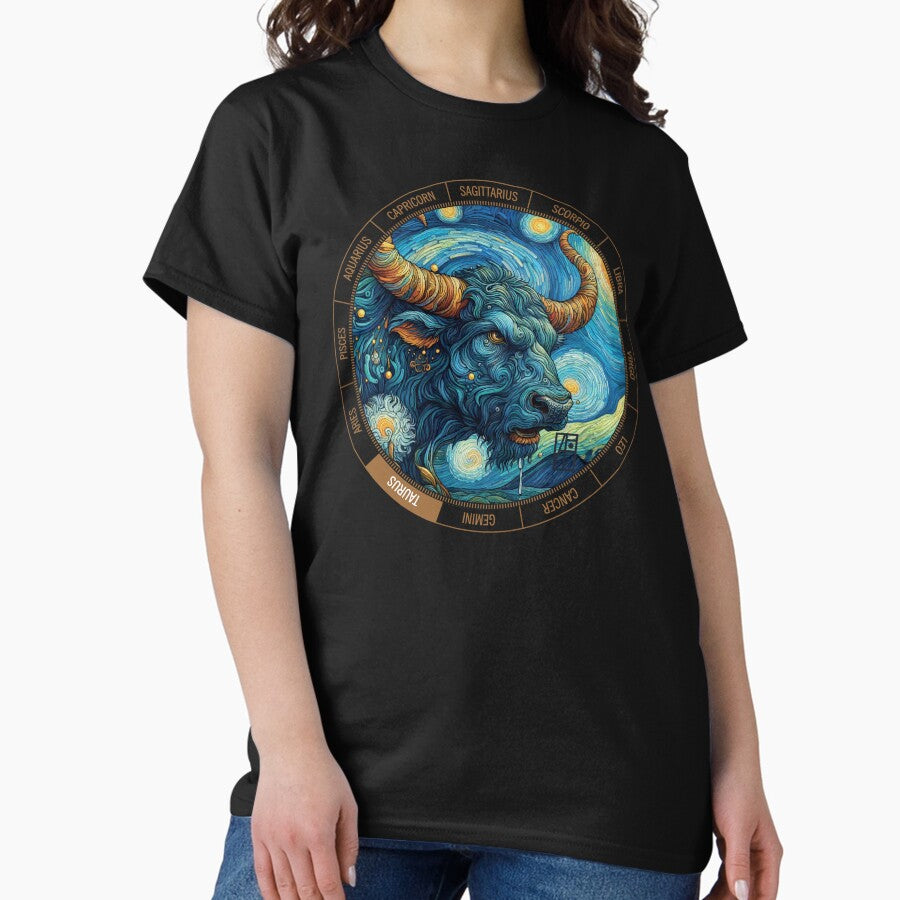 ZODIAC Taurus - Astrological TAURUS - TAURUS - ZODIAC sign - Van Gogh style - 4 Classic T-Shirt