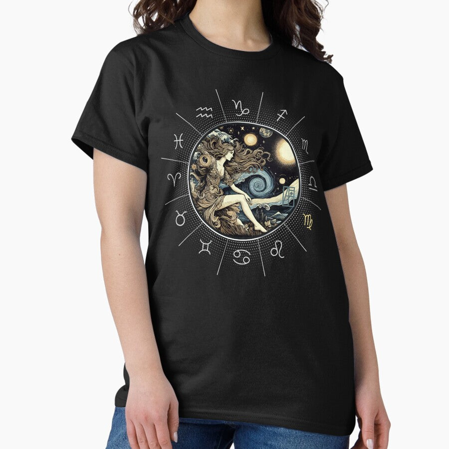 ZODIAC Virgo - Astrological VIRGO - VIRGO - ZODIAC sign - Van Gogh style - 11 Classic T-Shirt