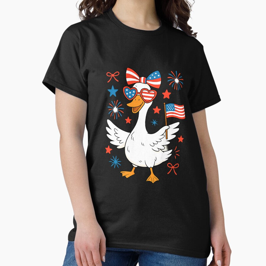 American Coquette Goose Happy 4Th Of July Usa American Flag Classic T Shirt