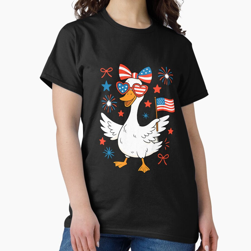 American Coquette Goose Happy 4Th Of July Usa American Flag Classic T Shirt