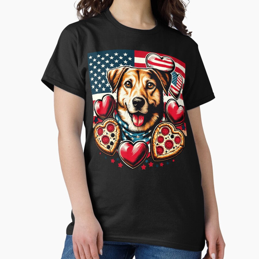 Patriotic Pooch Pizza Party Classic T-Shirt
