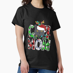 Chartreux Cat Mom Lights Plaid Xmas Classic T-Shirt