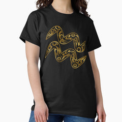 Aquarius Zodiac - Tribal Gold Classic T-Shirt