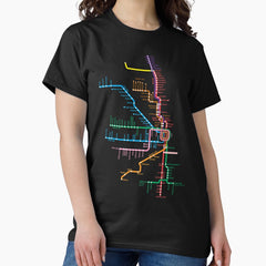 Chicago Trains Map Classic T-Shirt